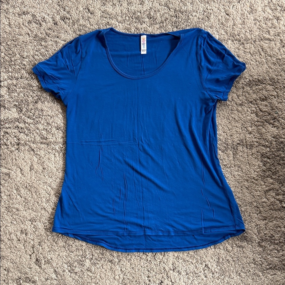 LuLaRoe Vibrant Blue Short Sleeve Tee